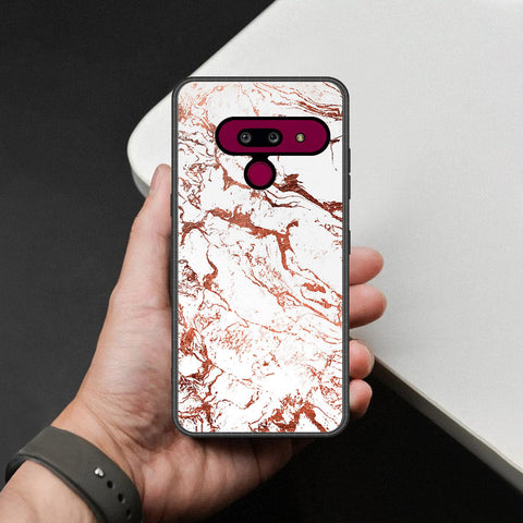 LG G8 ThinQ Cover - White Marble Series 2 - HQ Premium Shine Durable Shatterproof Case