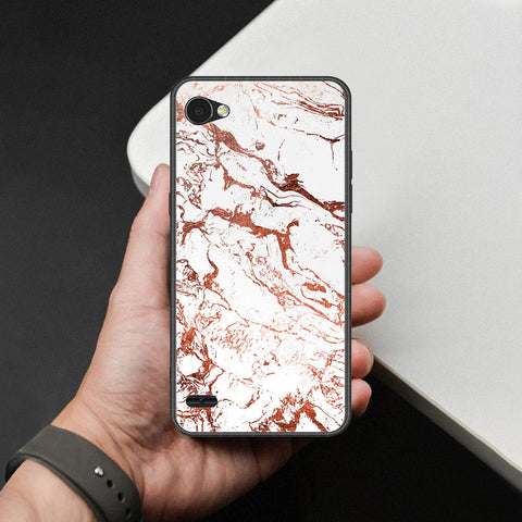 LG Q6 Cover - White Marble Series 2 - HQ Premium Shine Durable Shatterproof Case