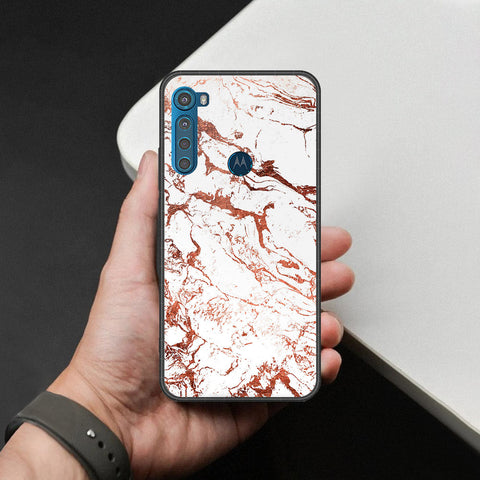 Motorola One Fusion Plus Cover - White Marble Series 2 - HQ Premium Shine Durable Shatterproof Case