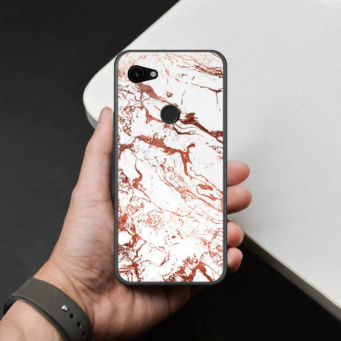 Google Pixel 3a Cover - White Marble Series 2 - HQ Premium Shine Durable Shatterproof Case