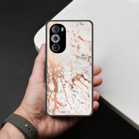 Motorola Edge 30 Pro Cover - White Marble Series 2 - HQ Premium Shine Durable Shatterproof Case
