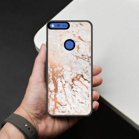 Google Pixel Cover - White Marble Series 2 - HQ Premium Shine Durable Shatterproof Case