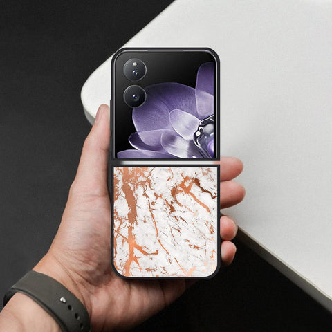 Xiaomi Mix Flip Cover - White Marble Series 2 - HQ Premium Shine Durable Shatterproof Case