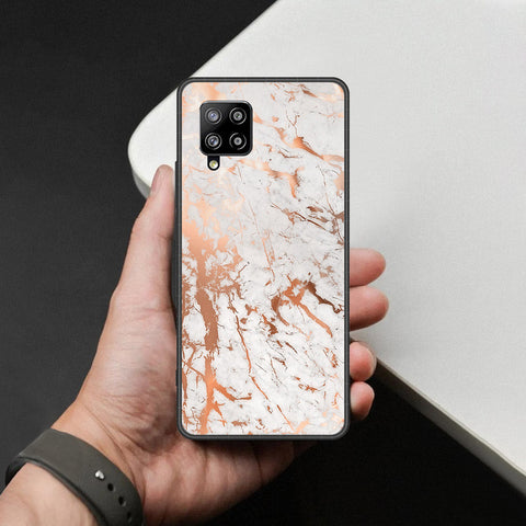 Samsung Galaxy M42 5G Cover - White Marble Series 2 - HQ Premium Shine Durable Shatterproof Case