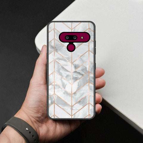 LG G8 ThinQ Cover - White Marble Series 2 - HQ Premium Shine Durable Shatterproof Case