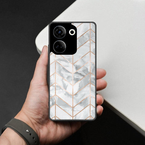 Tecno Camon 20 Cover - White Marble Series 2 - HQ Premium Shine Durable Shatterproof Case