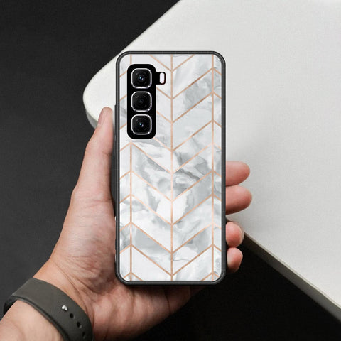 Infinix Hot 50 4G Cover - White Marble Series 2 - HQ Premium Shine Durable Shatterproof Case
