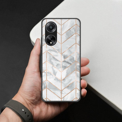 Oppo F23 Cover - White Marble Series 2 - HQ Premium Shine Durable Shatterproof Case