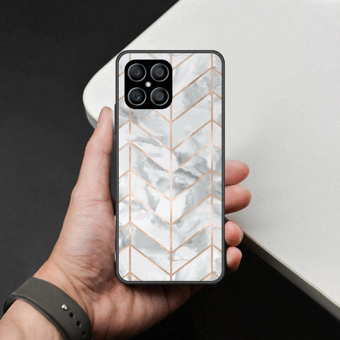 Honor X8 Cover - White Marble Series 2 - HQ Premium Shine Durable Shatterproof Case