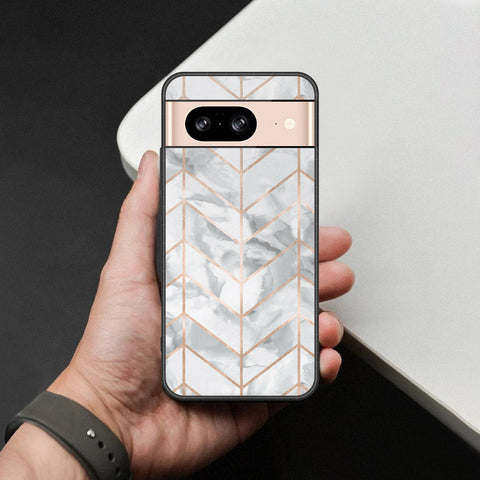 Google Pixel 8 Cover - White Marble Series 2 - HQ Premium Shine Durable Shatterproof Case