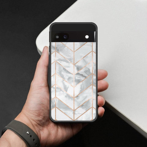 Google Pixel 6a Cover - White Marble Series 2 - HQ Premium Shine Durable Shatterproof Case