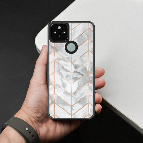 Google Pixel 5 Cover - White Marble Series 2 - HQ Premium Shine Durable Shatterproof Case