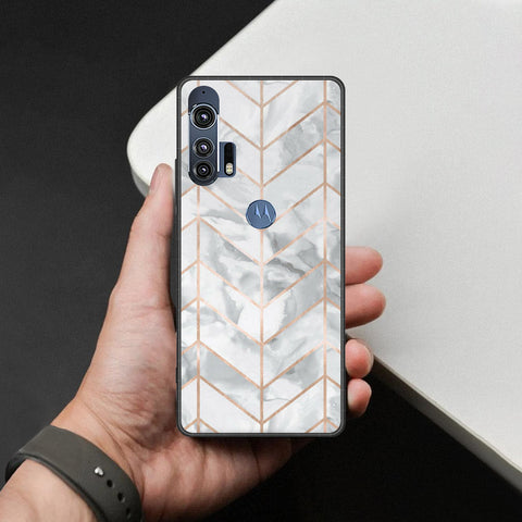 Motorola Edge Plus 2020 Cover - White Marble Series 2 - HQ Premium Shine Durable Shatterproof Case