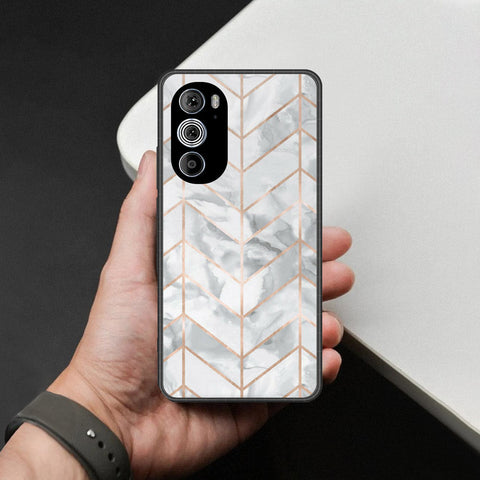Motorola Edge 30 Pro Cover - White Marble Series 2 - HQ Premium Shine Durable Shatterproof Case