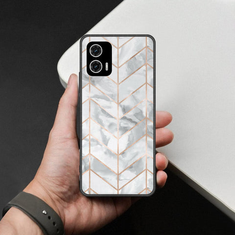 Motorola Moto G73 Cover - White Marble Series 2 - HQ Premium Shine Durable Shatterproof Case