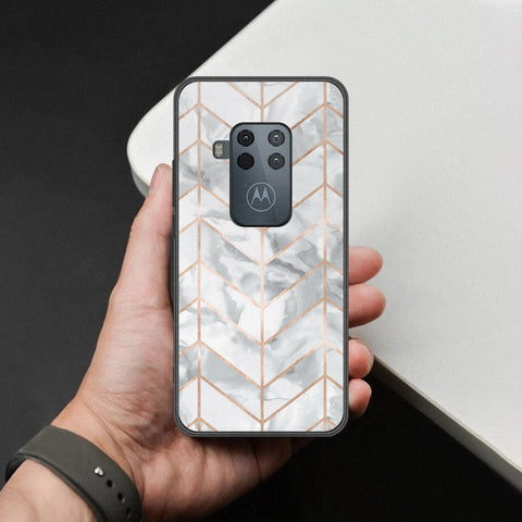 Motorola One Zoom Cover - White Marble Series 2 - HQ Premium Shine Durable Shatterproof Case