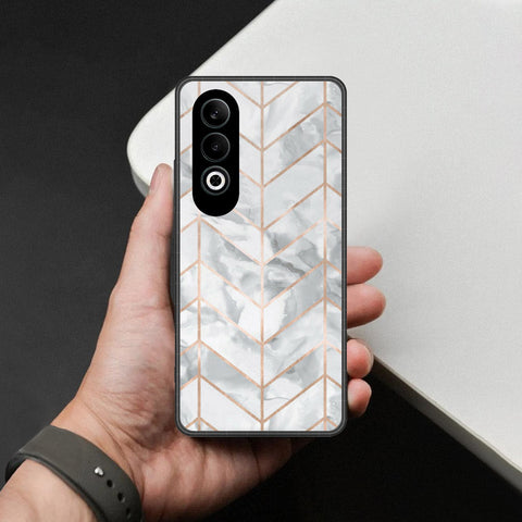 Oppo K12 Cover - White Marble Series 2 - HQ Premium Shine Durable Shatterproof Case