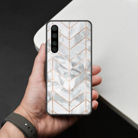 Xiaomi Mi Note 10 Lite Cover - White Marble Series 2 - HQ Premium Shine Durable Shatterproof Case