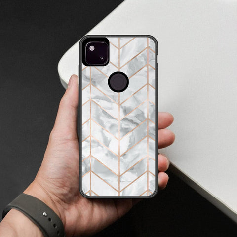 Google Pixel 4a 4G Cover - White Marble Series 2 - HQ Premium Shine Durable Shatterproof Case