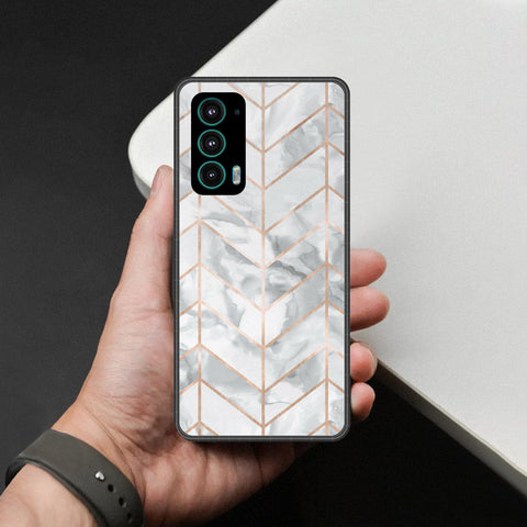 Motorola Edge 20 Cover - White Marble Series 2 - HQ Premium Shine Durable Shatterproof Case