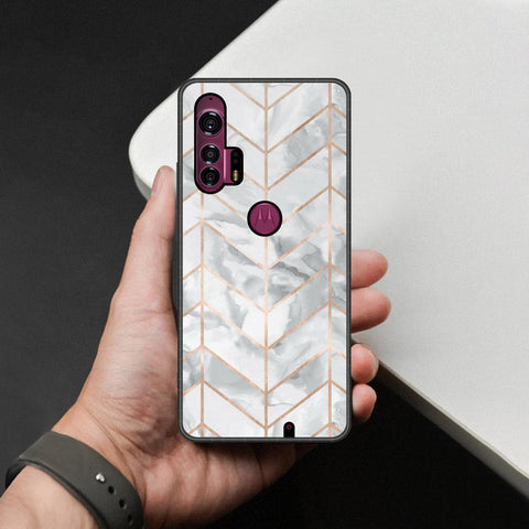 Motorola Edge Plus Cover - White Marble Series 2 - HQ Premium Shine Durable Shatterproof Case