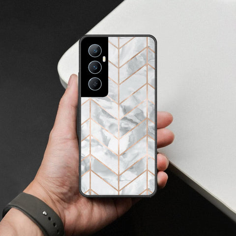 Realme C65 Cover - White Marble Series 2 - HQ Premium Shine Durable Shatterproof Case