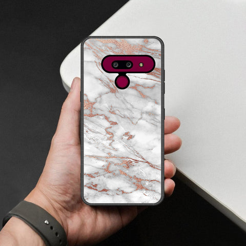 LG G8 ThinQ Cover - White Marble Series 2 - HQ Premium Shine Durable Shatterproof Case