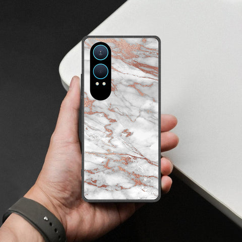 OnePlus Nord CE 4 Lite Cover - White Marble Series 2 - HQ Premium Shine Durable Shatterproof Case