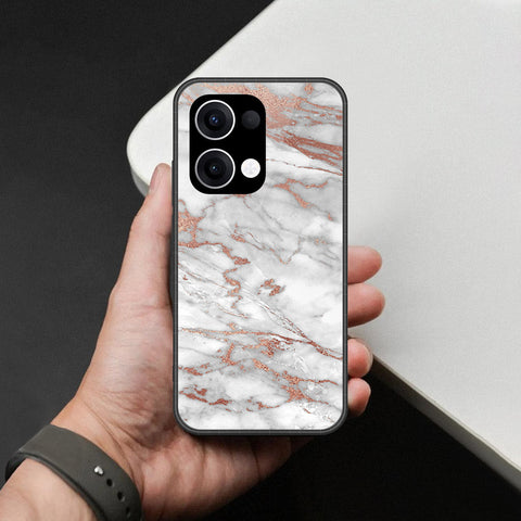 Oppo Reno 13 Cover - White Marble Series 2 - HQ Premium Shine Durable Shatterproof Case