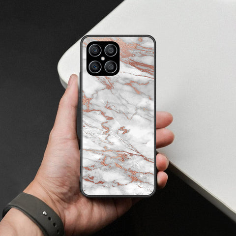Honor X8 Cover - White Marble Series 2 - HQ Premium Shine Durable Shatterproof Case
