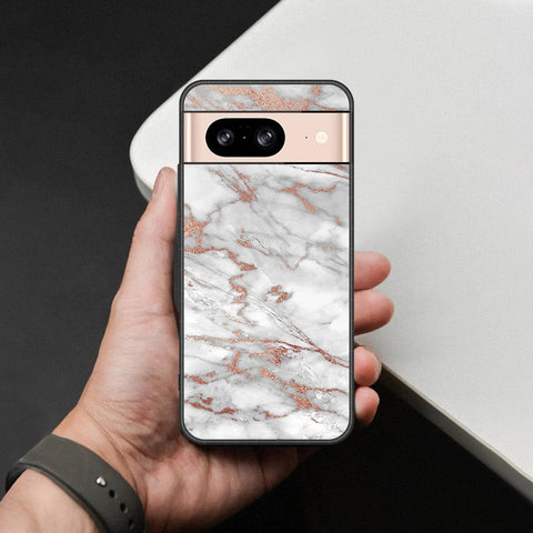 Google Pixel 8 Cover - White Marble Series 2 - HQ Premium Shine Durable Shatterproof Case