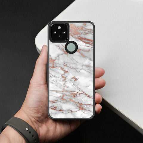 Google Pixel 5 Cover - White Marble Series 2 - HQ Premium Shine Durable Shatterproof Case