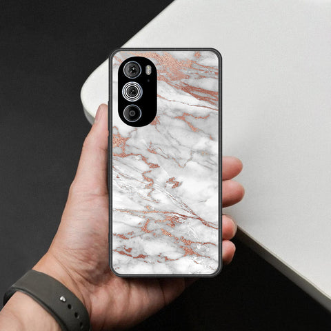 Motorola Edge 30 Pro Cover - White Marble Series 2 - HQ Premium Shine Durable Shatterproof Case