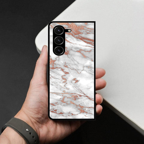 Samsung Galaxy Z Fold 5 5G Cover - White Marble Series 2 - HQ Premium Shine Durable Shatterproof Case