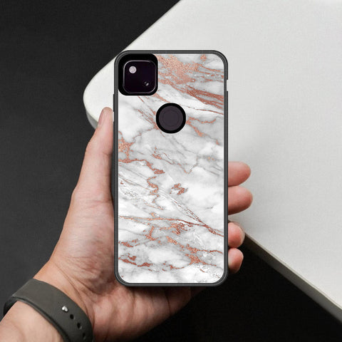 Google Pixel 4a 4G Cover - White Marble Series 2 - HQ Premium Shine Durable Shatterproof Case