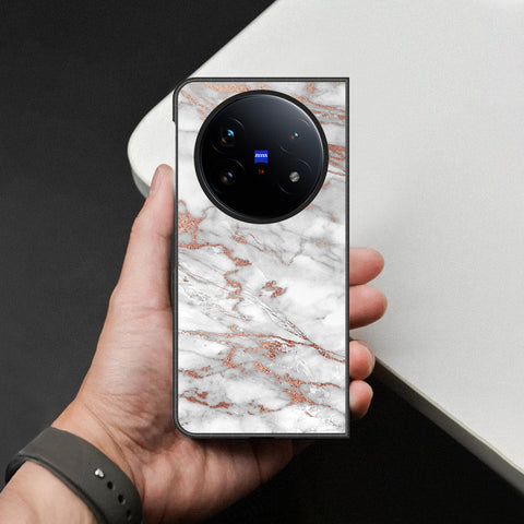 Vivo X Fold 5 Cover - White Marble Series 2 - HQ Premium Shine Durable Shatterproof Case