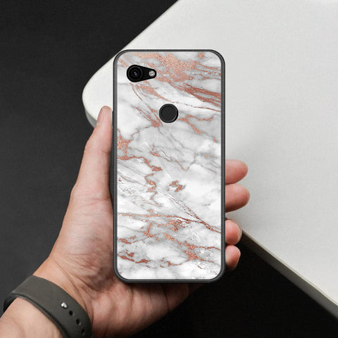 Google Pixel 3a Cover - White Marble Series 2 - HQ Premium Shine Durable Shatterproof Case