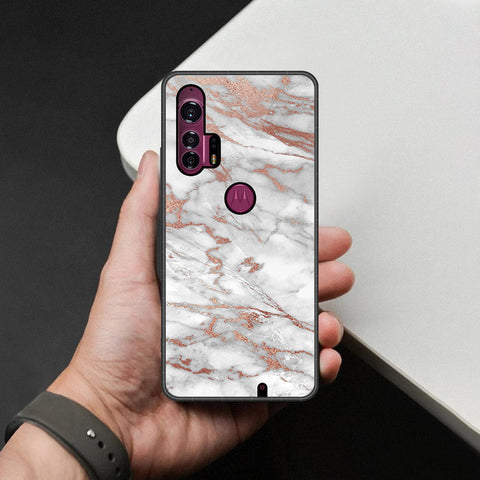 Motorola Edge Plus Cover - White Marble Series 2 - HQ Premium Shine Durable Shatterproof Case