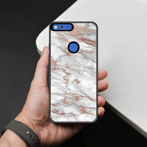 Google Pixel Cover - White Marble Series 2 - HQ Premium Shine Durable Shatterproof Case