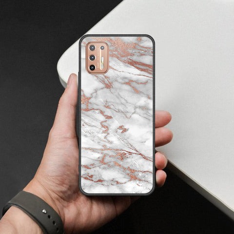 Motorola Moto G9 Plus Cover - White Marble Series 2 - HQ Premium Shine Durable Shatterproof Case