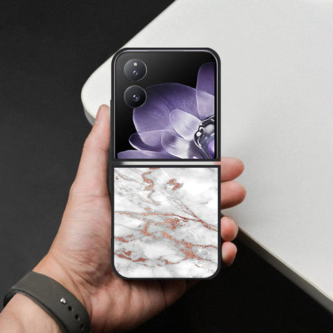 Xiaomi Mix Flip Cover - White Marble Series 2 - HQ Premium Shine Durable Shatterproof Case