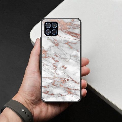 Samsung Galaxy M62 Cover - White Marble Series 2 - HQ Premium Shine Durable Shatterproof Case