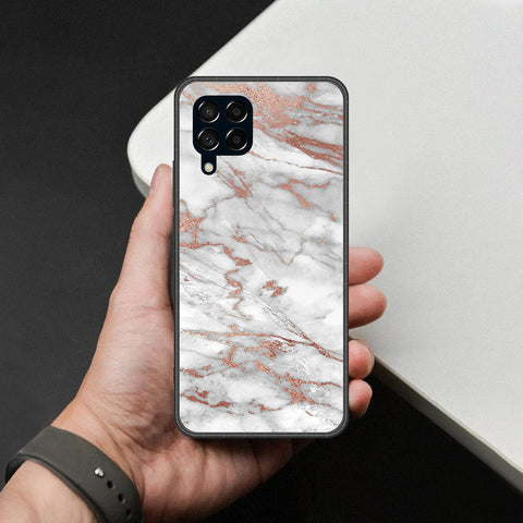 Samsung Galaxy M53 Cover - White Marble Series 2 - HQ Premium Shine Durable Shatterproof Case