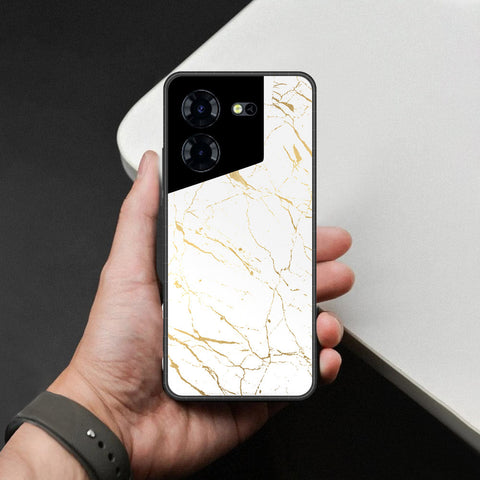 Tecno Pova 5 Cover - White Marble Series 2 - HQ Premium Shine Durable Shatterproof Case