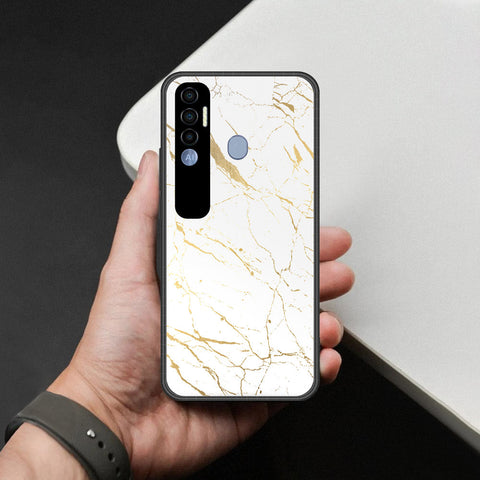 Tecno Spark 7 Pro Cover - White Marble Series 2 - HQ Premium Shine Durable Shatterproof Case