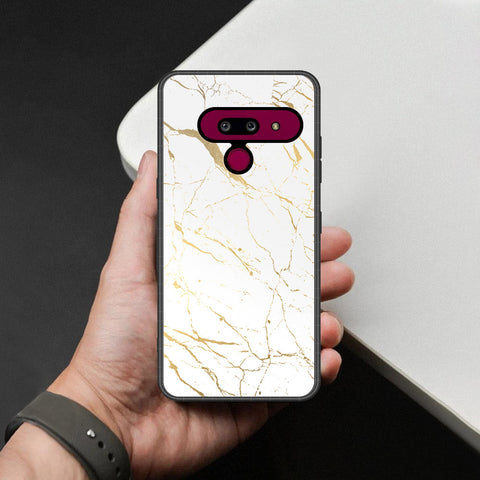 LG G8 ThinQ Cover - White Marble Series 2 - HQ Premium Shine Durable Shatterproof Case