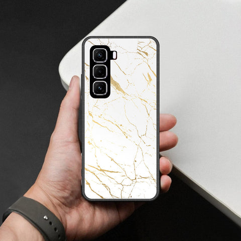 Infinix Hot 50 4G Cover - White Marble Series 2 - HQ Premium Shine Durable Shatterproof Case