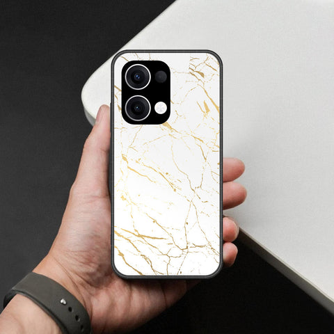 Oppo Reno 13 Cover - White Marble Series 2 - HQ Premium Shine Durable Shatterproof Case