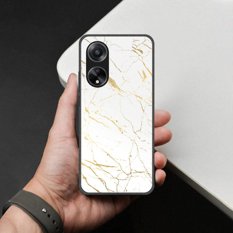 Oppo A98 Cover - White Marble Series 2 - HQ Premium Shine Durable Shatterproof Case