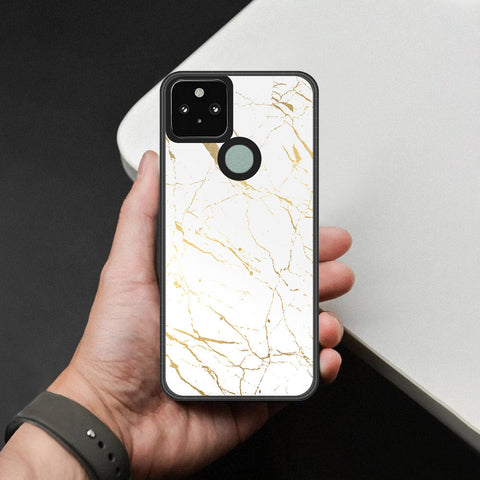 Google Pixel 5 Cover - White Marble Series 2 - HQ Premium Shine Durable Shatterproof Case
